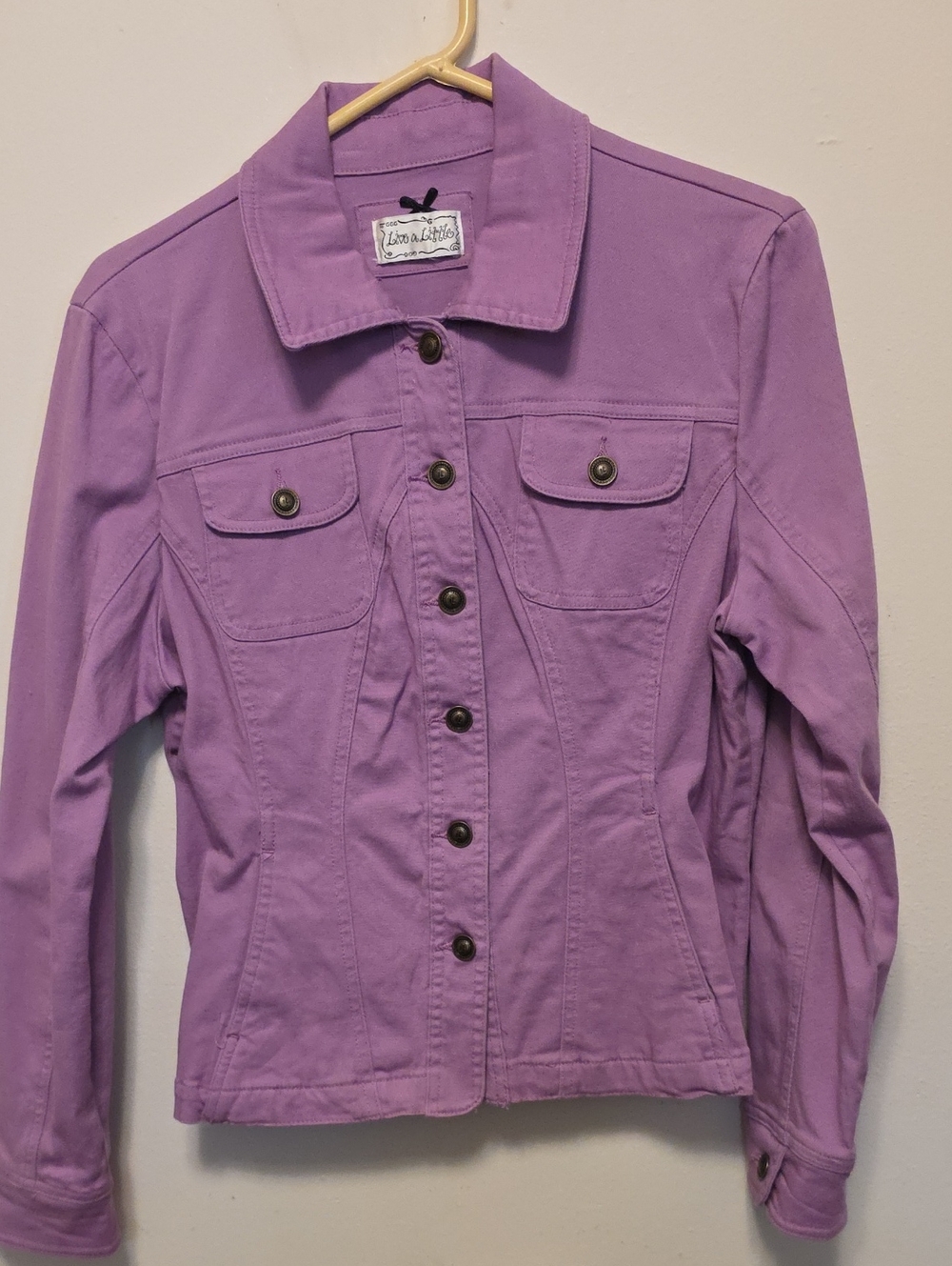 Live a Little Lavender Button-Front Jean Jacket